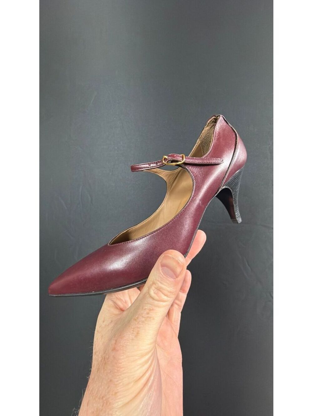 Hermes Maroon Strap Heels Size 36